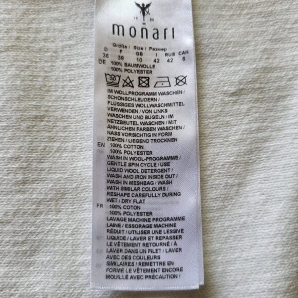 Monari medium long knitted sweater coat with lettering - Good Vibes - Picture 11 of 12